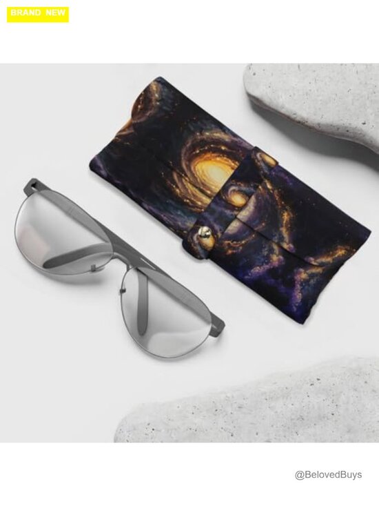Galaxy Leather Eyeglass Case Sunglass Pouch Soft Microfiber PU